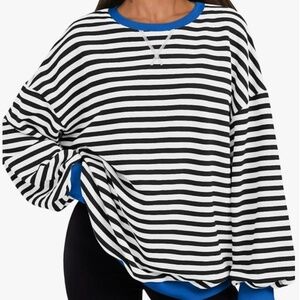 Trendy Queen | Oversized | Striped Sweatshirt | Medium
